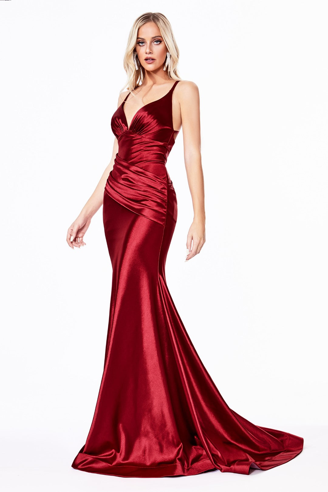 The Jessica Rushed Satin Mermaid Dress