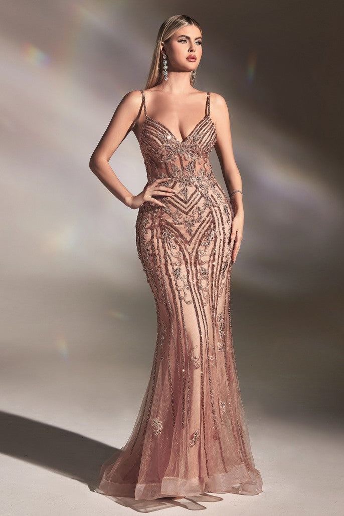 The Ivy Fitted Beaded Mermaid Gown