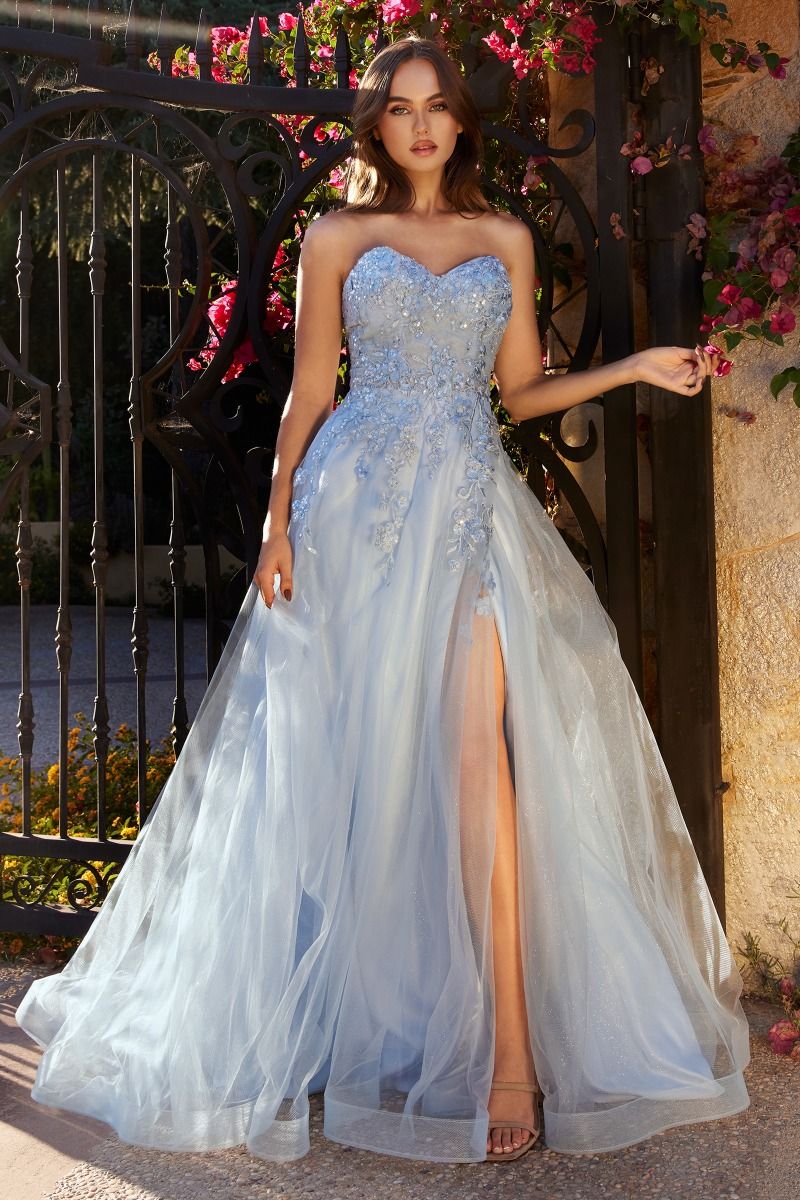 The Eunice Layered Tulle Strapless Ball Gown