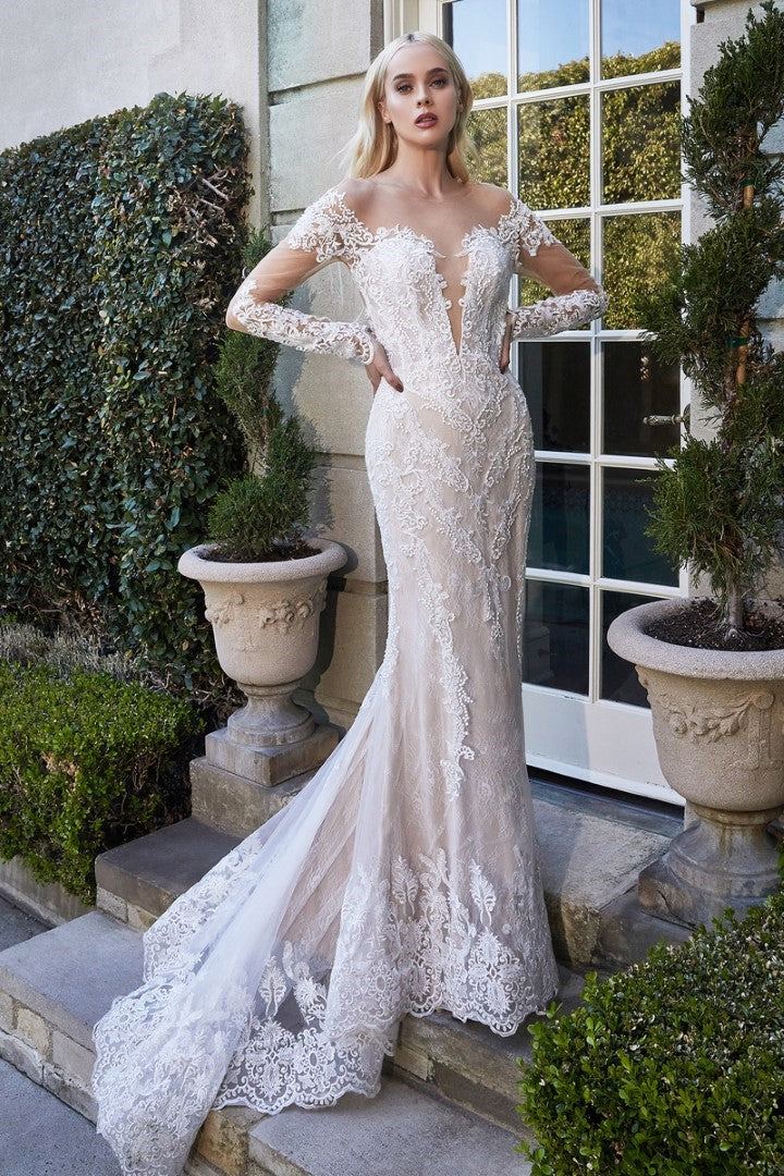 The Riley Bohemian Lace Long Sleeve Mermaid Gown
