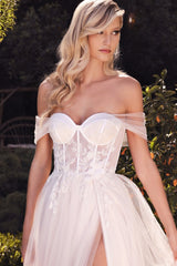 Floral Lace Corset Style Bridal Ball Gown