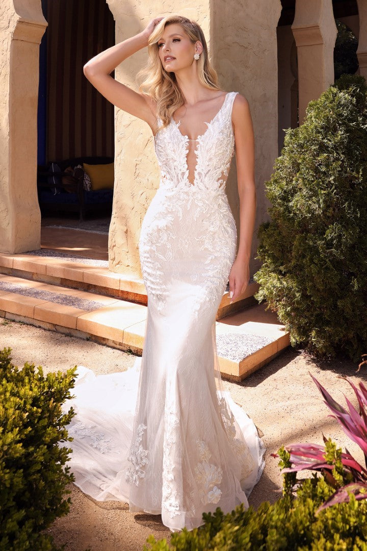 The Isla Lace Applique Mermaid Wedding Gown