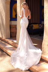 The Isla Lace Applique Mermaid Wedding Gown