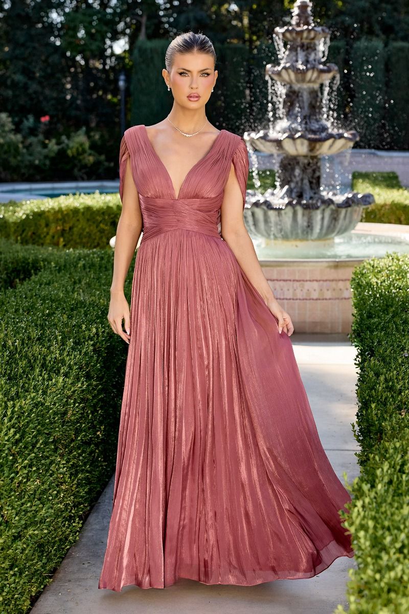 The Paolina Chiffon Cowl Back A-line Gown by Ladivine CD413