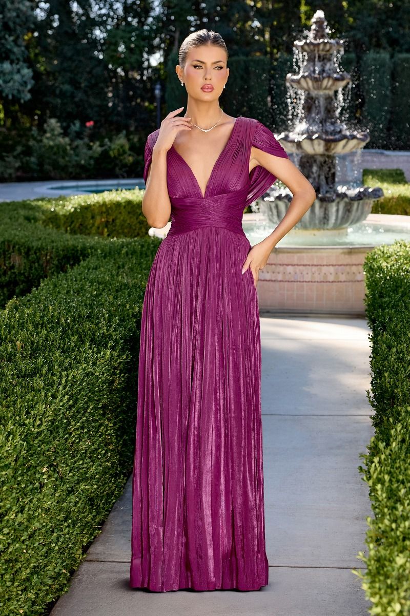 The Paolina Chiffon Cowl Back A-line Gown by Ladivine CD413
