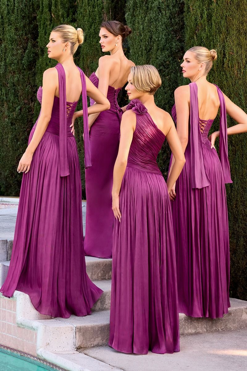 The Serenella Chiffon Strapless A-line Gown by Ladivine CD414