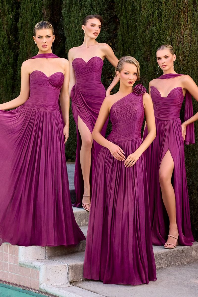 The Serenella Chiffon Strapless A-line Gown by Ladivine CD414