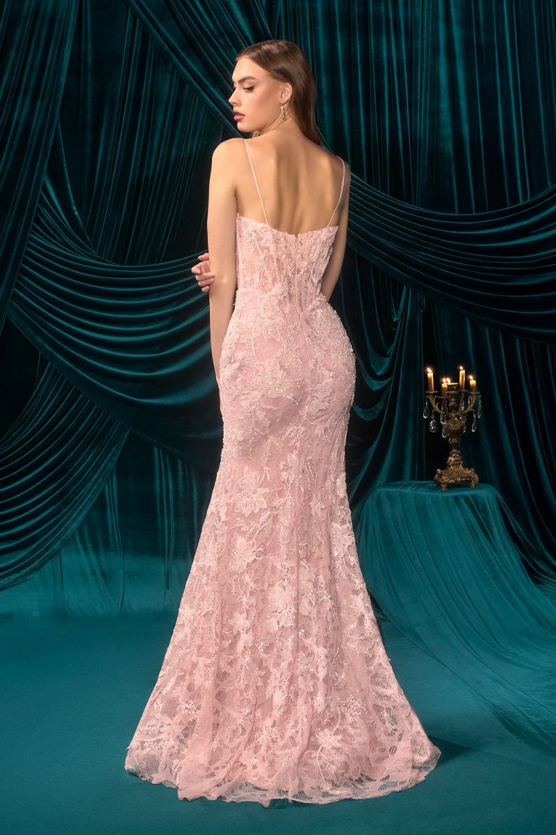 The Madonna Lace Sleeveless Slit Gown