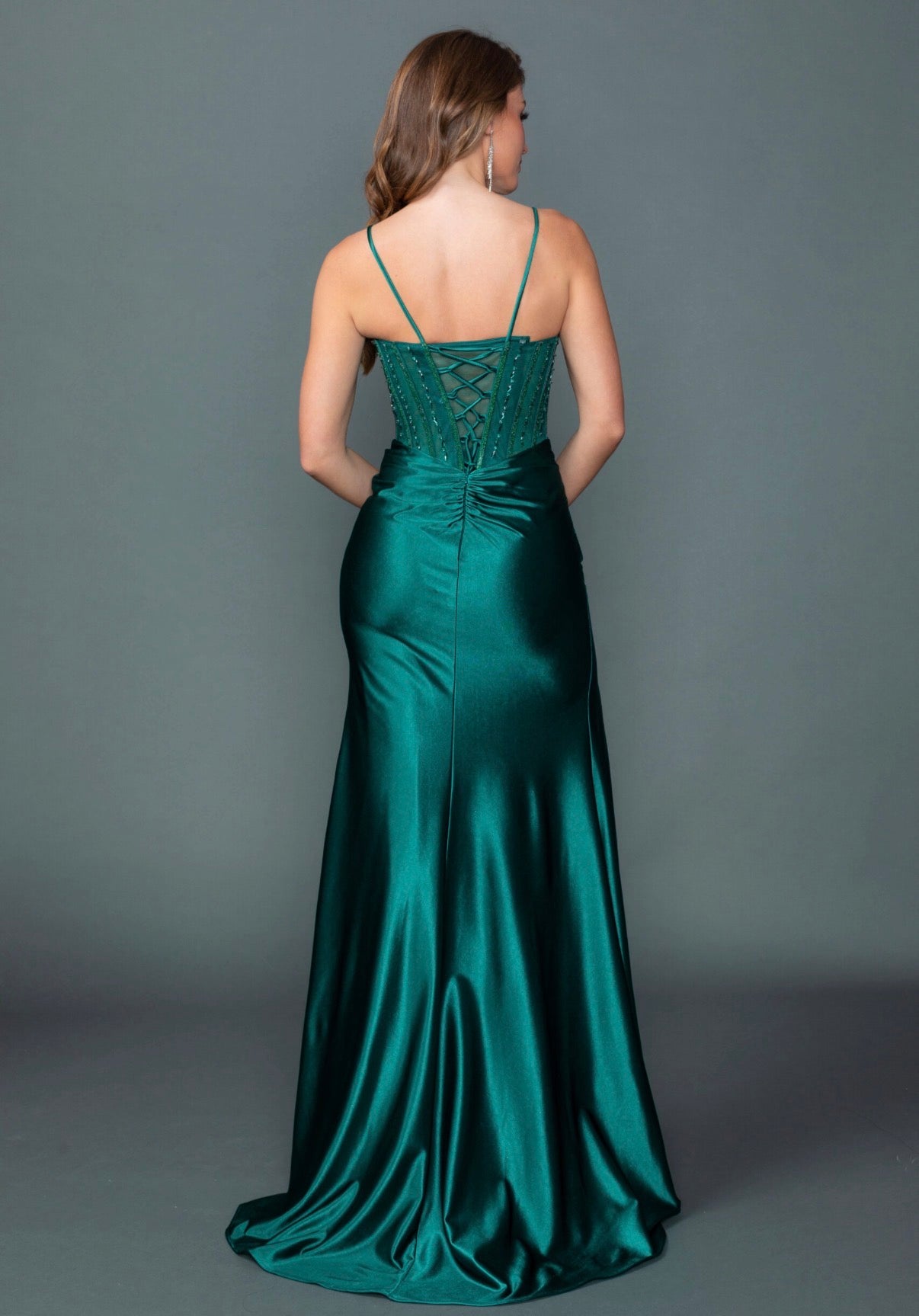 The Lianne Side-Pleated Long Prom Dress