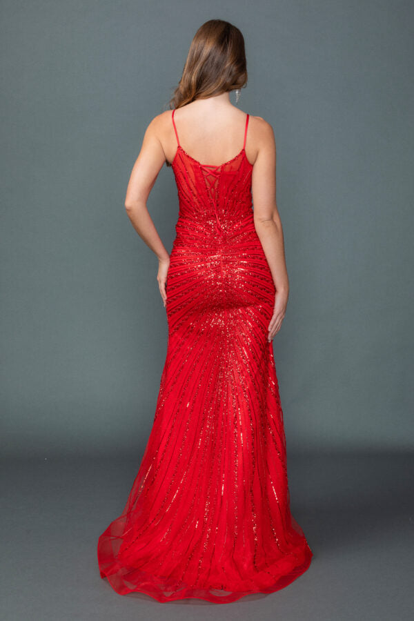 The Claudine Beaded Sequin Embellishments Prom Dress
