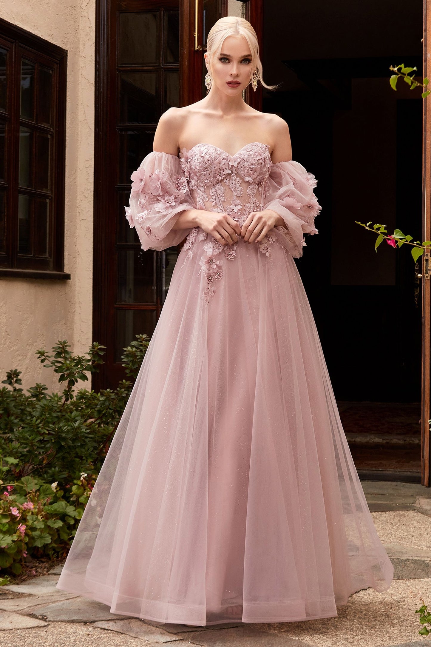 The Lena 3D Floral Corset Gown by Cinderella Divine