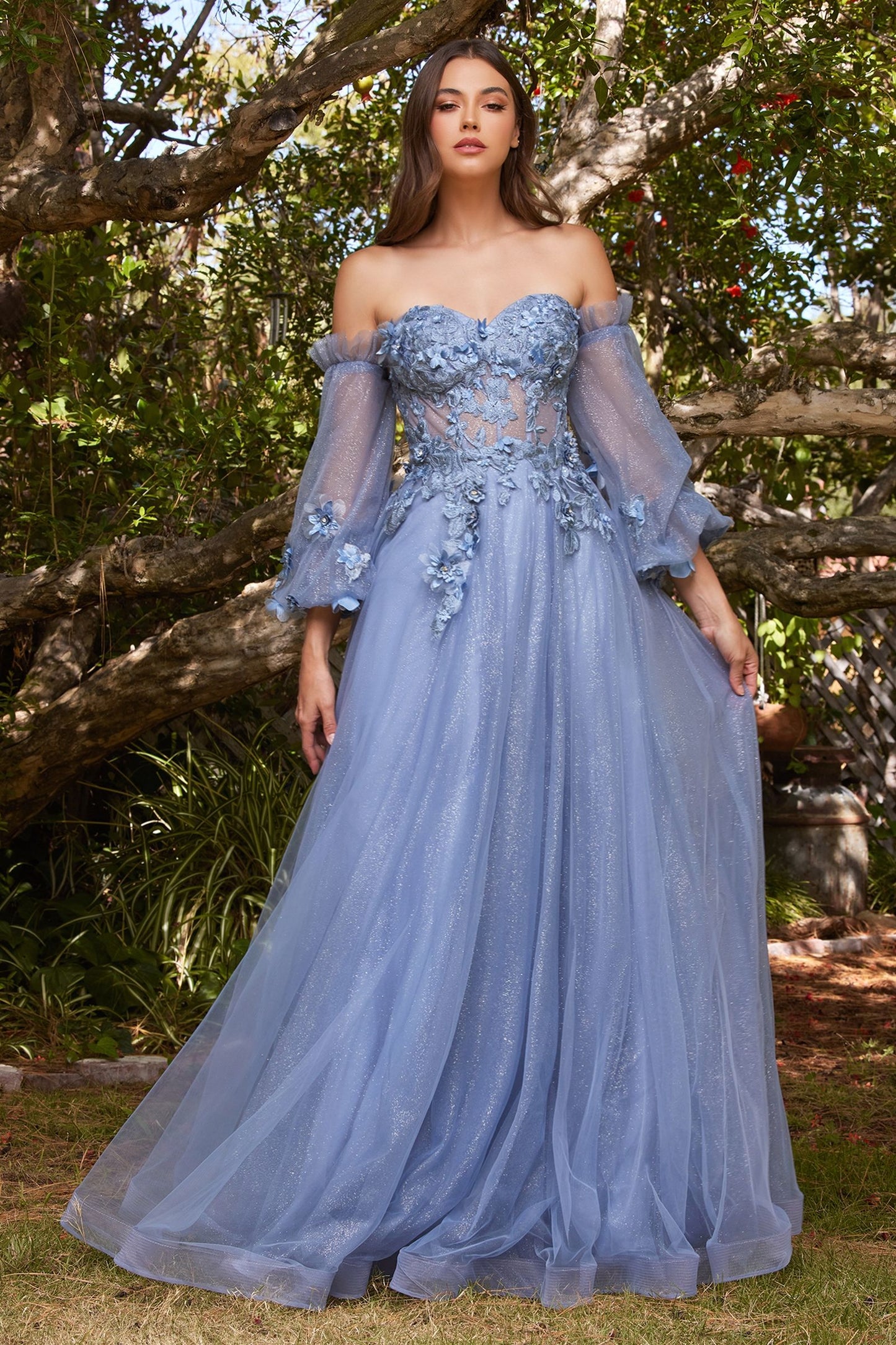 The Lena 3D Floral Corset Gown by Cinderella Divine