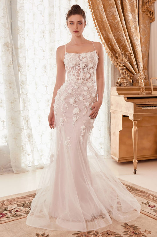 The Abigail 3D Floral Applique Bridal Mermaid Gown