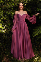 The Victoria Long Sleeve Chiffon Gown