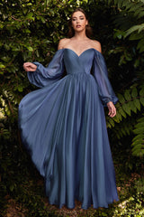 The Victoria Long Sleeve Chiffon Gown