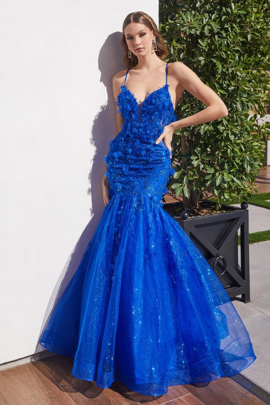 The Marion 3D Floral Glitter Mermaid Gown