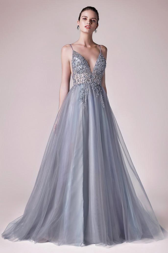 The Ophelia Long V-neck Gown