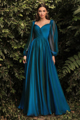 The Victoria Long Sleeve Chiffon Gown