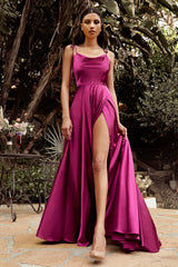 The Khloe Long Satin A-Line Gown